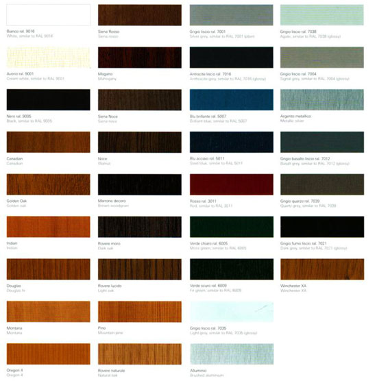 Clicca per ingrandire Colori disponibili serramenti schueco